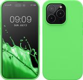 kwmobile telefoonhoesje geschikt voor Apple iPhone 14 Pro - Hoesje met siliconen coating - Smartphone case in limoengroen