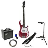 Peavey Milestone BXP Red guitare basse électrique set de démarrage