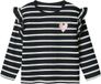 NAME IT NMFTOVELINA LS NREG TOP NOOS - Fille - T-shirt à manches longues - Taille 86 - Coton - Rayé - Col rond - Dark Sapphire