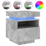 VidaXL Nachtkastje met LED-verlichting 40x39x48,5 cm Betongrijs