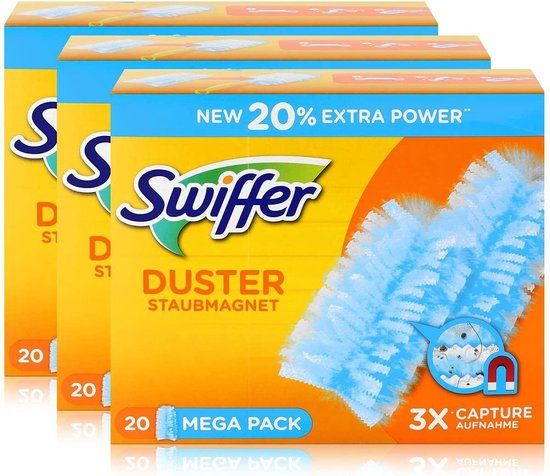 Swiffer Duster - 3 x 20 stuks - Navul Stofdoekjes - Wit