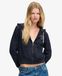 Superdry Sweat à Capuche Zippé Athletic Essentials Cropped Coupe Décontractée Bleu Marine Taille: 42