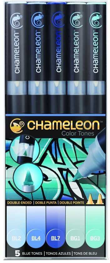 Chameleon Set 5 stiften blauwe tinten