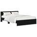 vidaXL Bedframe met Hoofdbord Zwart eiken 140 x 190 cm Bewerkt hout