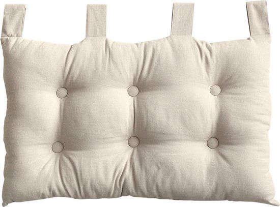 Enjoy DECOSTARS Katoenen hoofdbordkussen met knopen - Beige