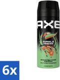 AXE 6 x Spray déodorant Jungle Fresh Parfum tropical Rafraîchissant 150 ml