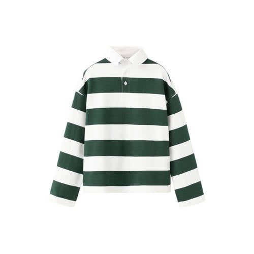 Mango Kids gestreepte polo - donkergroen