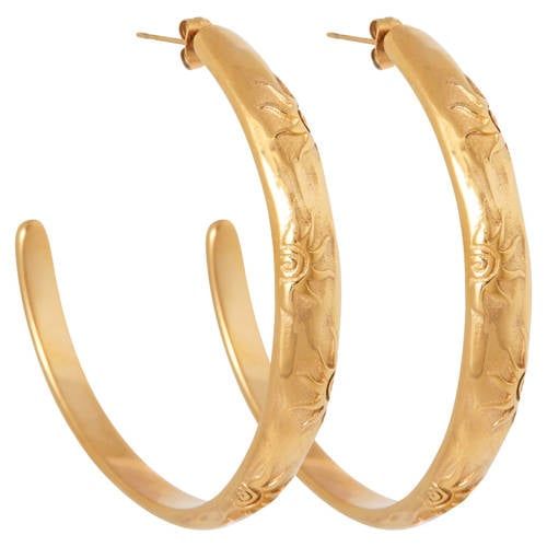 Label Kiki gold plated oorbellen Sunlight
