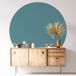 Sticker mural rond - couleur tendance - diamètre 120 cm - adhésif + protection brillante