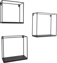 LOFT42 Wally Wandboxen - Zwart Metaal - Set van 3 - Industrieel - 70x60x15 cm