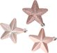 Decoris kersthanger sterren - 6x st - lichtroze - 7 cm - kunststof