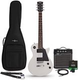 Gear4music New Jersey Electric Guitar White, 10W Guitar Amp & Accessory Pack