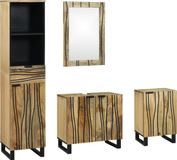 vidaXL Badkamermeubel Set 4-delig Naturel Bewerkt Hout