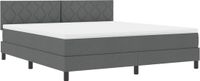 vidaXL Boxspringbed met hoofdeinde Donkergrijs 180 x 200 cm Stof