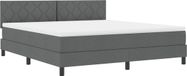vidaXL Boxspringbed met hoofdeinde Donkergrijs 180 x 200 cm Stof