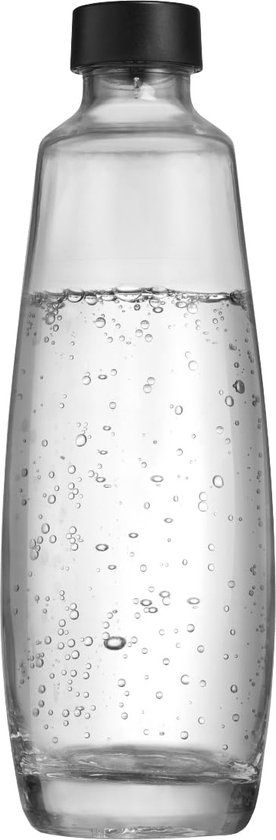 SodaStream Glazen Carbonatorfles 1L Transparant/Zwart