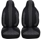 Bremer Sitzbezüge Autostoelhoezenset voor Seat Leon BJ 2012-20 – Stoelhoezen voor bestuurder en passagier in Zwart/Wit