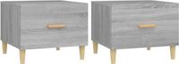 vidaXL Salontafels 2 st 50x50x40 cm bewerkt hout grijs sonoma eiken