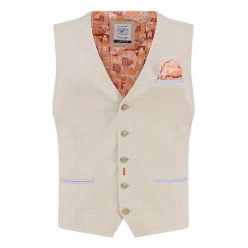 A fish named Fred Gilet met linnen beige