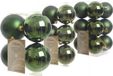Kaemingk B.V. Kerstversiering boules de Noël en plastique vert foncé 6-8-10 cm paquet de 22x pièces
