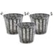 Mega Collections Arrangement de Noël/panier de Noël - 3x - zinc - anthracite/gris - D11 x H10 cm