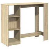 VidaXL Bartafel met schap 124x46x103,5 cm hout sonoma eikenkleur