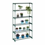 Relaxdays Plantenrek met 6 etages, voor planten & kruiden, metaal, 173 x 91 x 28,5 cm (h x b x d), groen