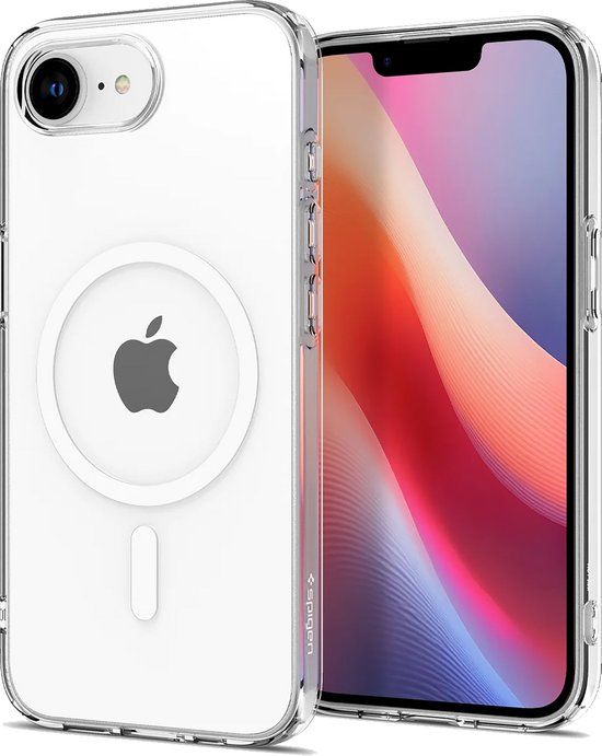 Spigen Liquid Crystal (MagFit) mobiele telefoonhoes voor Apple iPhone 16e - Transparant, Wit