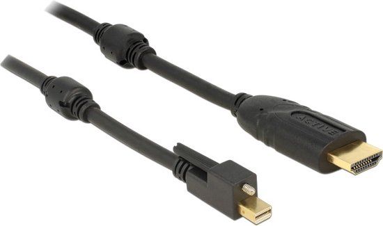 Delock Premium Mini DisplayPort 1.2 naar HDMI 1.4 actieve kabel (4K 30 Hz) / zwart - 5 meter