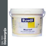 Ruwol Muurverf binnen en buiten Mat Donkergrijs (RAL 7011) 10 liter