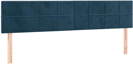 vidaXL Hoofdbord 180x5x78/88 cm fluweel donkerblauw