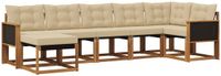 vidaXL Acacia Hout Hoek Loungeset 7-Zitter Natuurlijk en Beige