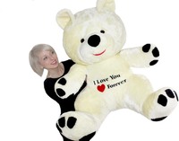 AP Knuffel Grote knuffelbeer - Teddybeer - wit rood - I love you - 120 cm