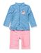 Playshoes Langarm Einteiler Krebs Eendelig badpak voor kinderen, uniseks, Blauw/Roze