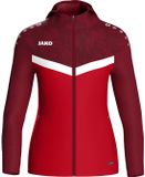 Jako Iconic Jas Met Kap Dames - Rood / Bordeaux | Maat: 40