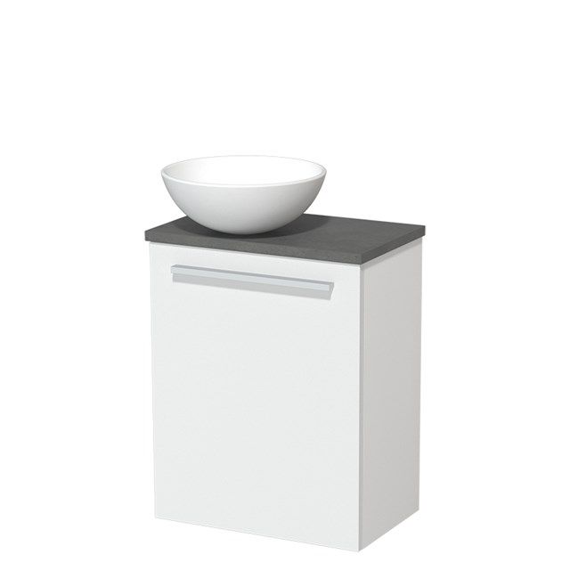 Maxaro Modulo Toiletmeubel 41 cm - Mat Wit - Donkergrijs Beton