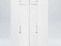 Vente-unique Hoekkast met 2 deuren - L115 cm - Wit + verhoging - LIZANDRO