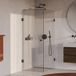 Brauer Void - Carving Douchecabine met Draaideur - Helder Glas - 80x100x200 cm - incl. Glascoating - PVD Gunmetal Geborsteld