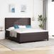 Maison Exclusive Boxspringbett mit Kissen Dunkelbraun 200 x 180 cm Stoff