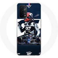 Maniacase Hoesje voor Oppo A74 5G Formule 1 Max Verstappen F1 Coureur Blauw