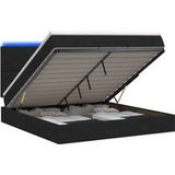 Prolenta Maison Exclusive Lit Ottoman exclusif, avec matelas et éclairage LED noir, dimensions 140 x 190 cm, revêtement en tissu