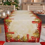 PETTI Artigiani Italiani - Kersttafelloper, kerstloper, keukenloper 140 x 40 cm, elegante kerstloper kaarsen, 100% Made in Italy