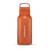 LifeStraw Go-serie - Geïsoleerde roestvrijstalen waterfilterfles voor reizen en dagelijks gebruik, verwijdert bacteriën, parasieten en microplastics, verbetert de smaak, 1 liter Kyoto Orange