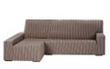 Elastische Martina Home Elastische hoes voor Sofa Chaise Longue Links 32x42x17 cm bruin