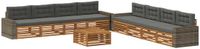 vidaXL - Buiten - bank - set - 8 - zitplekken - Natuurlijk en Antraciet - Polyester