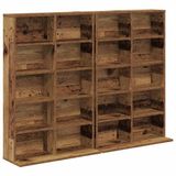 vidaXL CD Kast 2 st Oud hout 65 x 23,5 x 97,5 cm Bewerkt hout