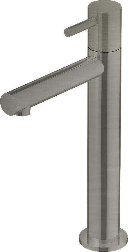 Hotbath Dude Fonteinkraan 1-hendel Recht 23 cm Rond Geborsteld Nikkel