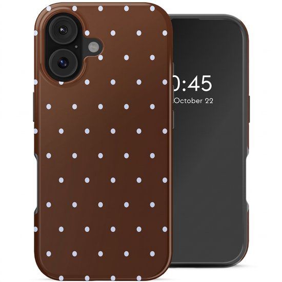 Selencia Hoesje - Geschikt voor Apple iPhone 17 - Backcover - Happy Dots Chocolate