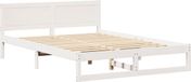 vidaXL Bedframe met hoofdeinde Wit 160 x 200 cm Massief grenenhout