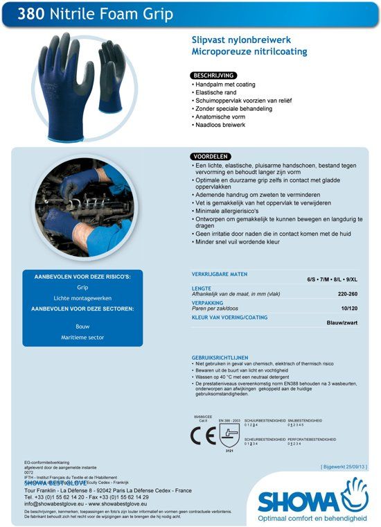 Showa Werkhandschoen 380 8/L 1 paar
